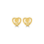 Load image into Gallery viewer, Floral Heart Drop Earrings
