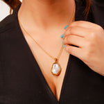 Load image into Gallery viewer, cage pearl pendant necklace