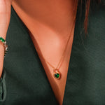 Load image into Gallery viewer, Emerald Heart Padlock Pendant