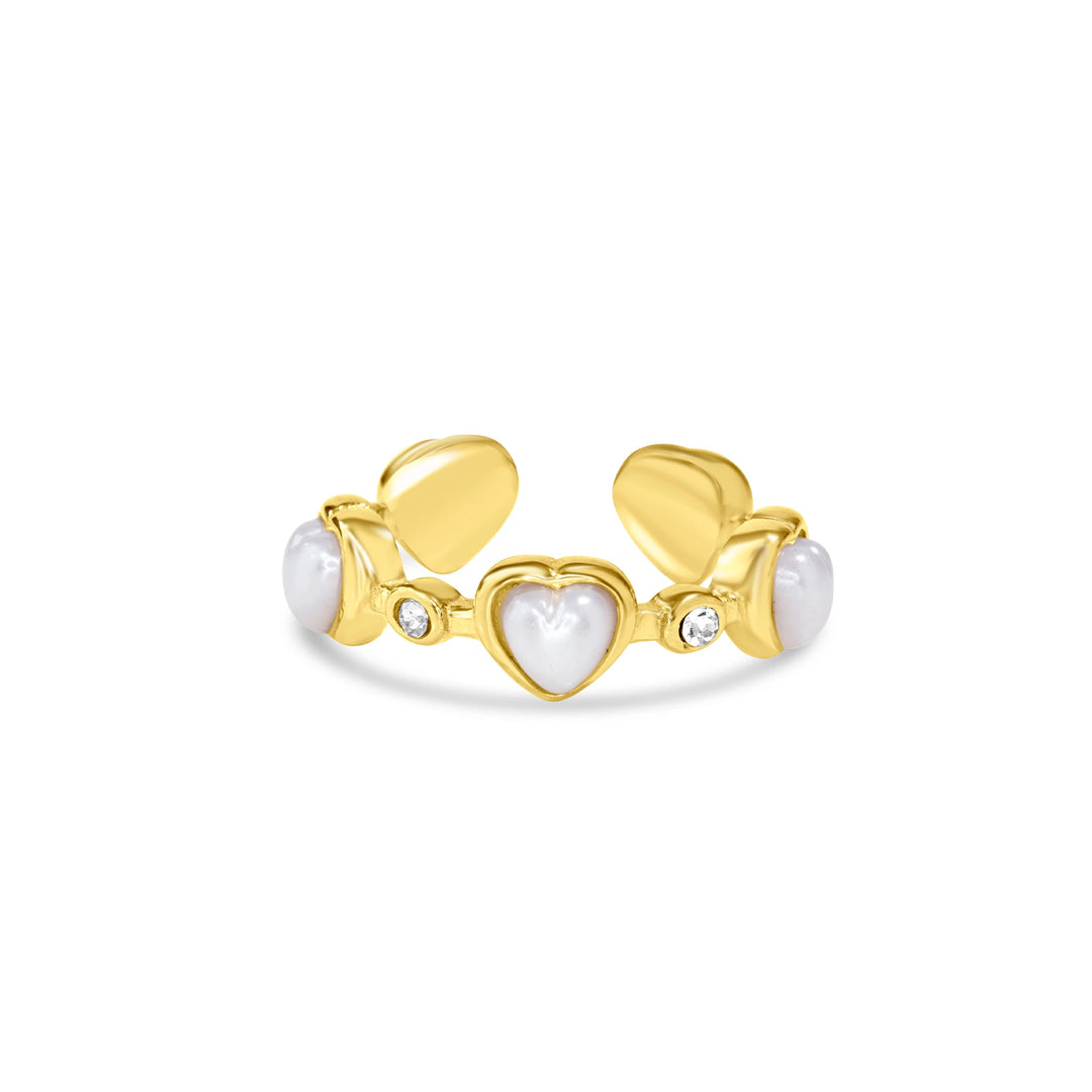 Pearl Love Heart Ring