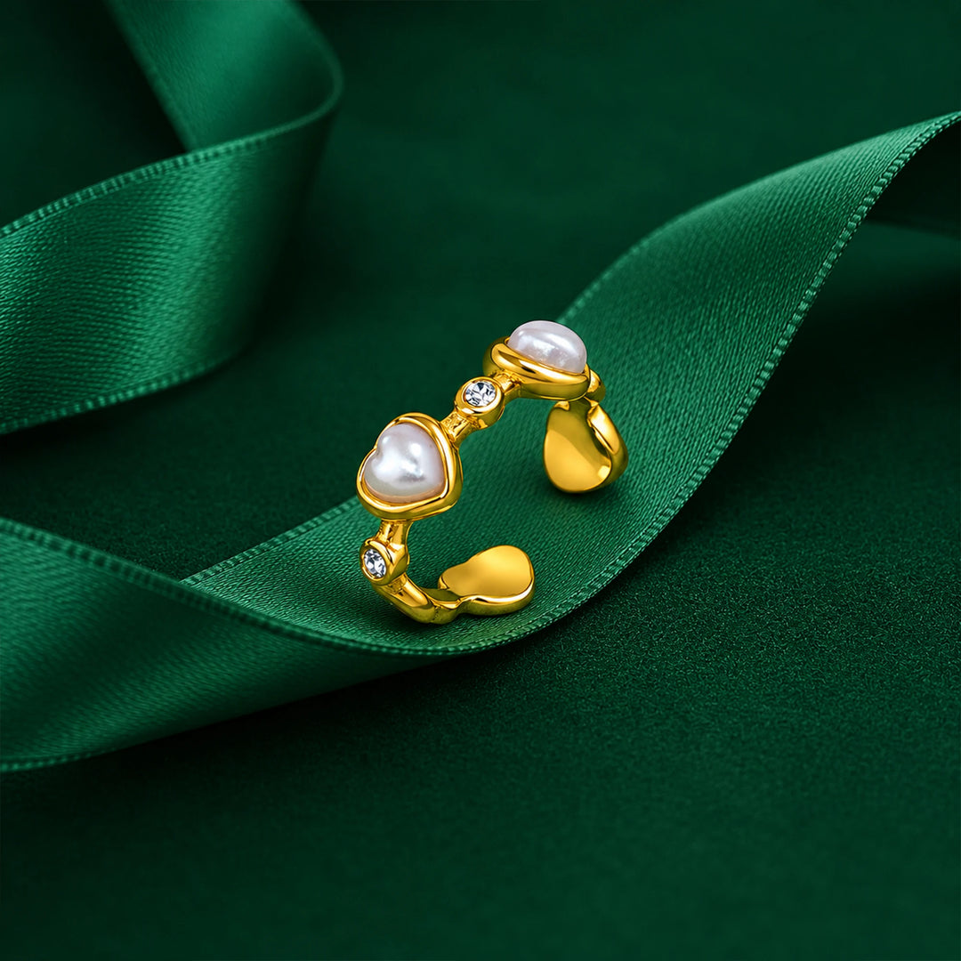 Pearl Love Heart Ring