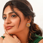 Load image into Gallery viewer, Dual Tone Floral Earrings
