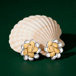 Load image into Gallery viewer, Dual Tone Floral Earrings
