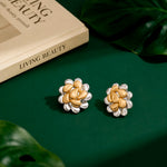 Load image into Gallery viewer, Dual Tone Floral Earrings
