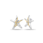 Load image into Gallery viewer, Dual Tone Star Stud Earrings
