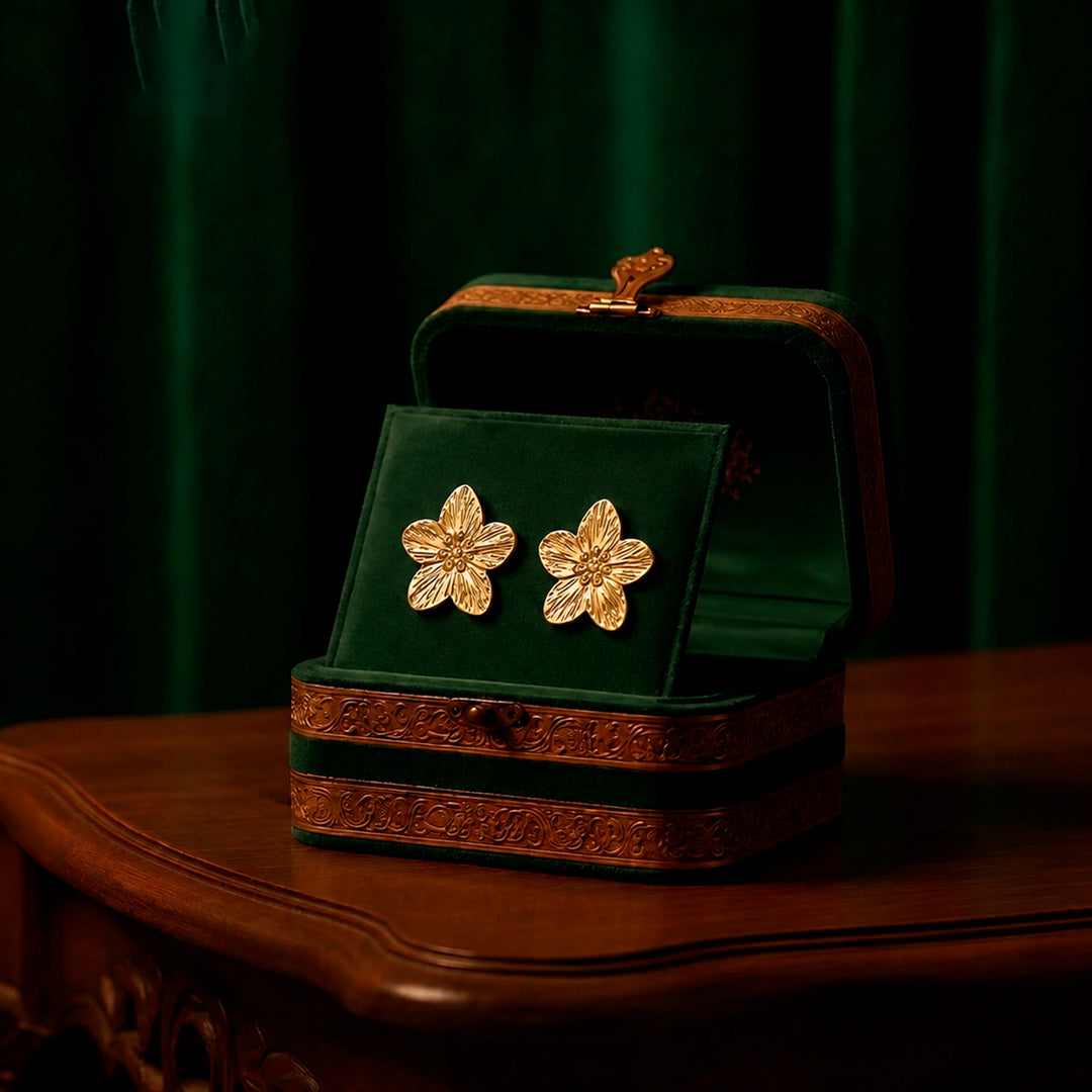 Gold Flower Studs