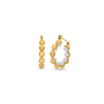 Load image into Gallery viewer, Half Pearl Hoop Earrings
