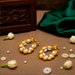 Load image into Gallery viewer, Half Pearl Hoop Earrings
