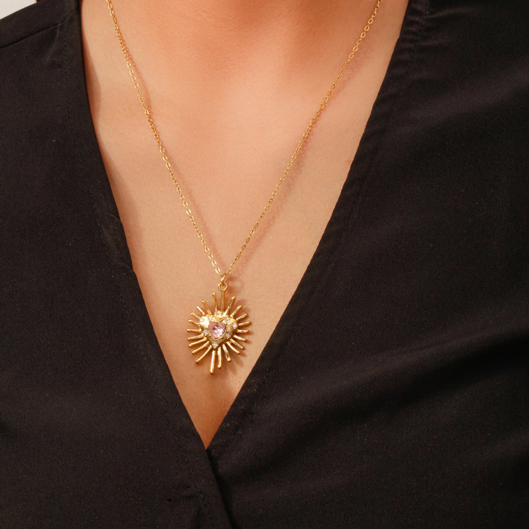 Spike Heart Pendant (Pink)