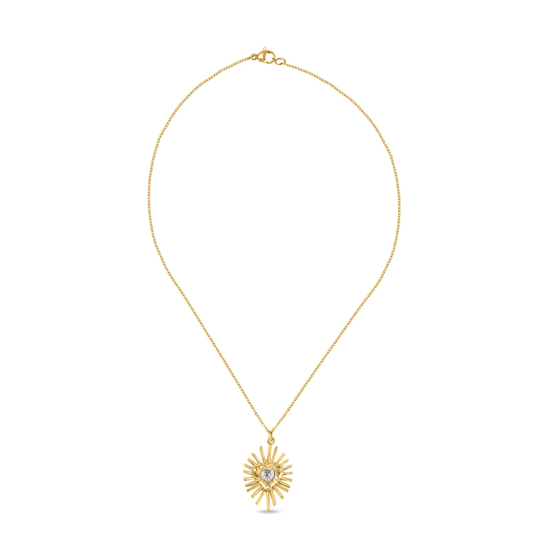 Spike Heart Pendant (White)