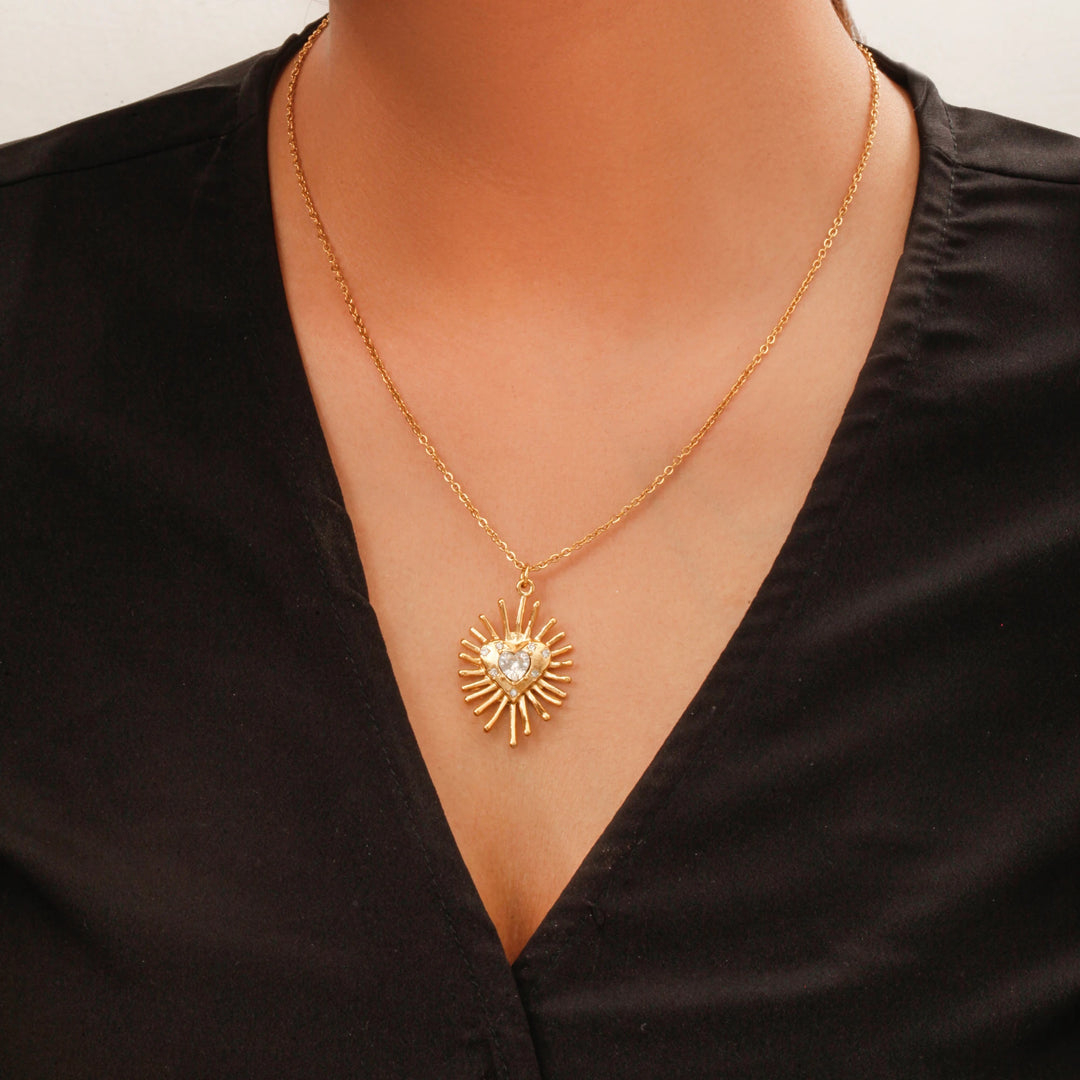 Spike Heart Pendant (White)
