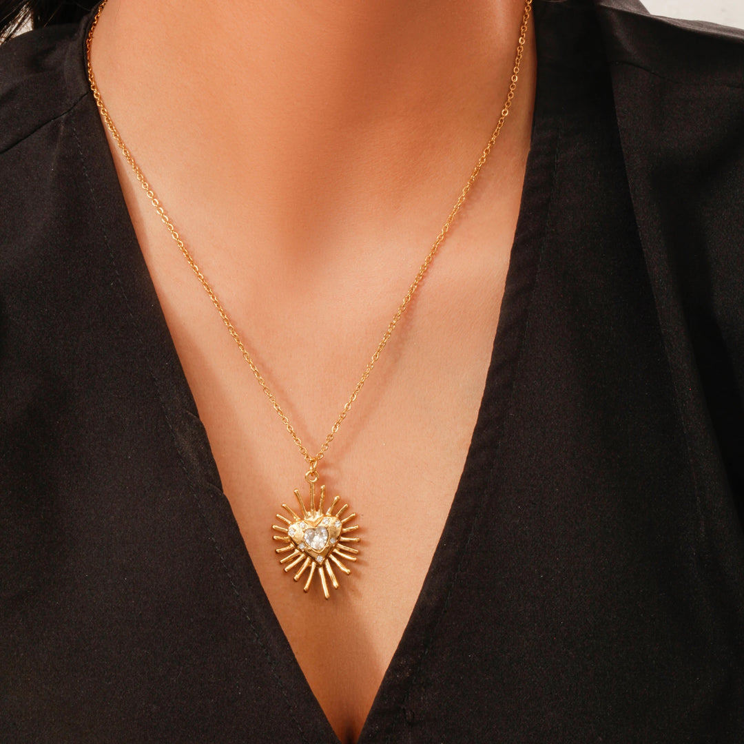 Spike Heart Pendant (White)