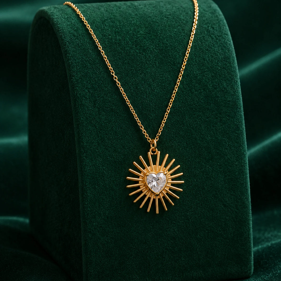 Spike Heart Pendant (White)