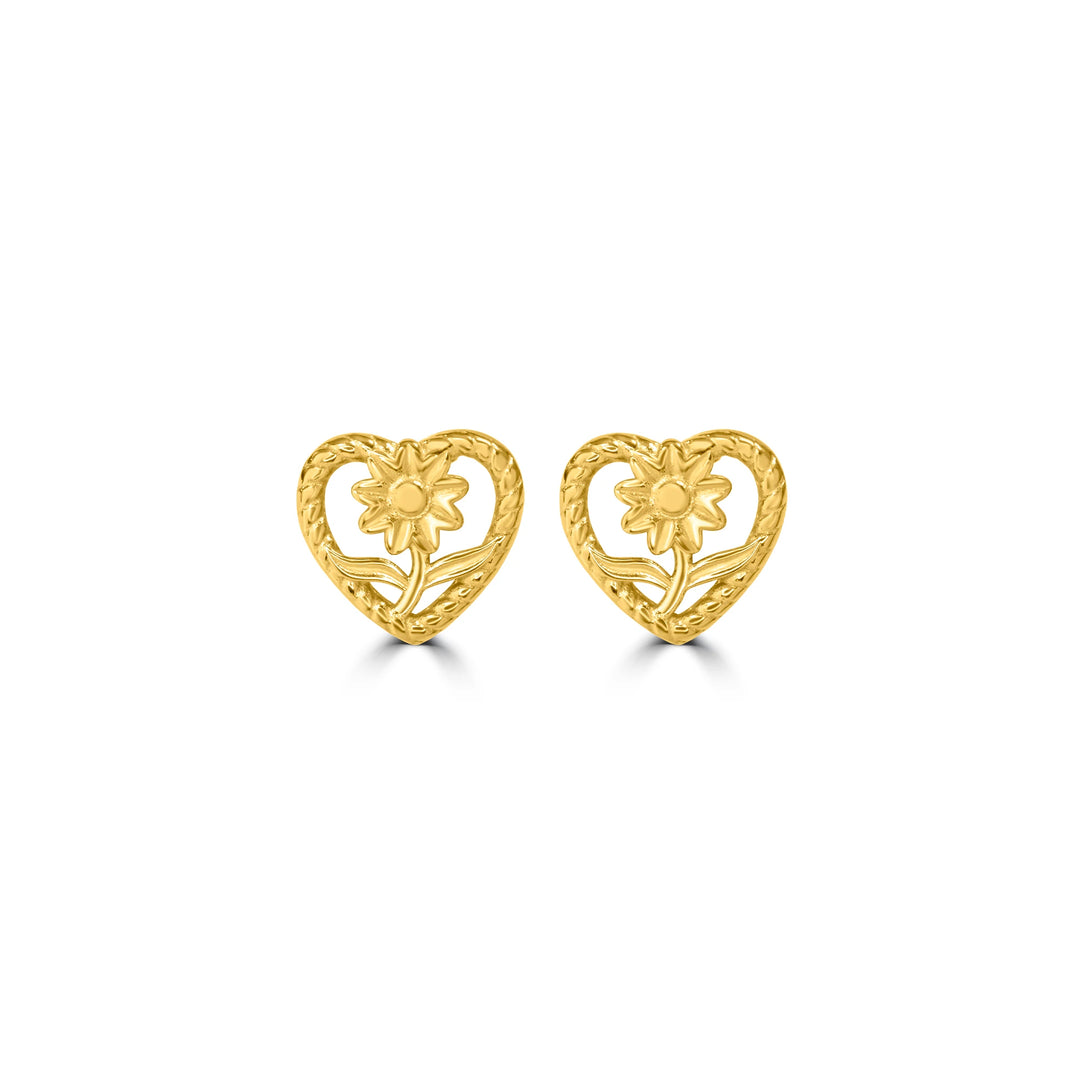 Floral Heart Drop Earrings