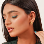 Load image into Gallery viewer, Floral Heart Drop Earrings
