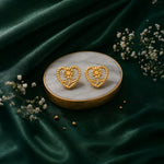 Load image into Gallery viewer, Floral Heart Drop Earrings
