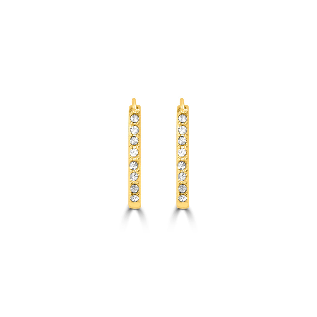 Thin Bar Rectangle Hoop Earrings