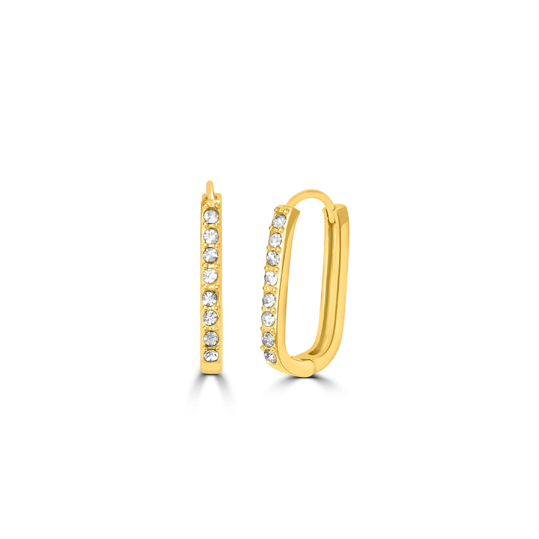Thin Bar Rectangle Hoop Earrings