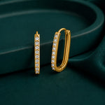 Load image into Gallery viewer, Thin Bar Rectangle Hoop Earrings
