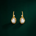 Load image into Gallery viewer, Floating Pearl Loop Earrings
