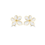 Load image into Gallery viewer, White Enamel Floral Stud Earrings
