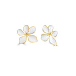 Load image into Gallery viewer, White Enamel Floral Stud Earrings
