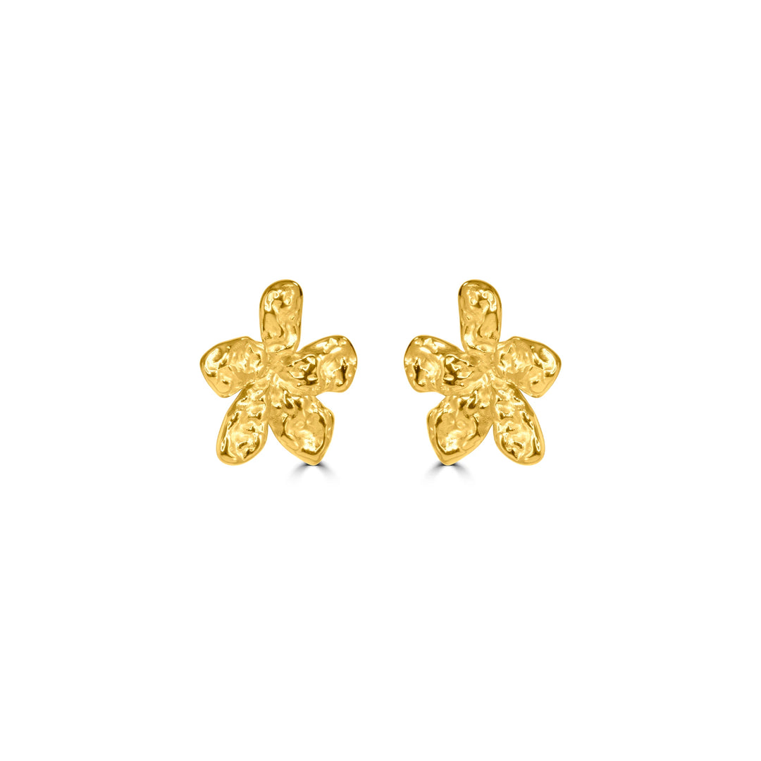 Textured Floral Stud Earrings