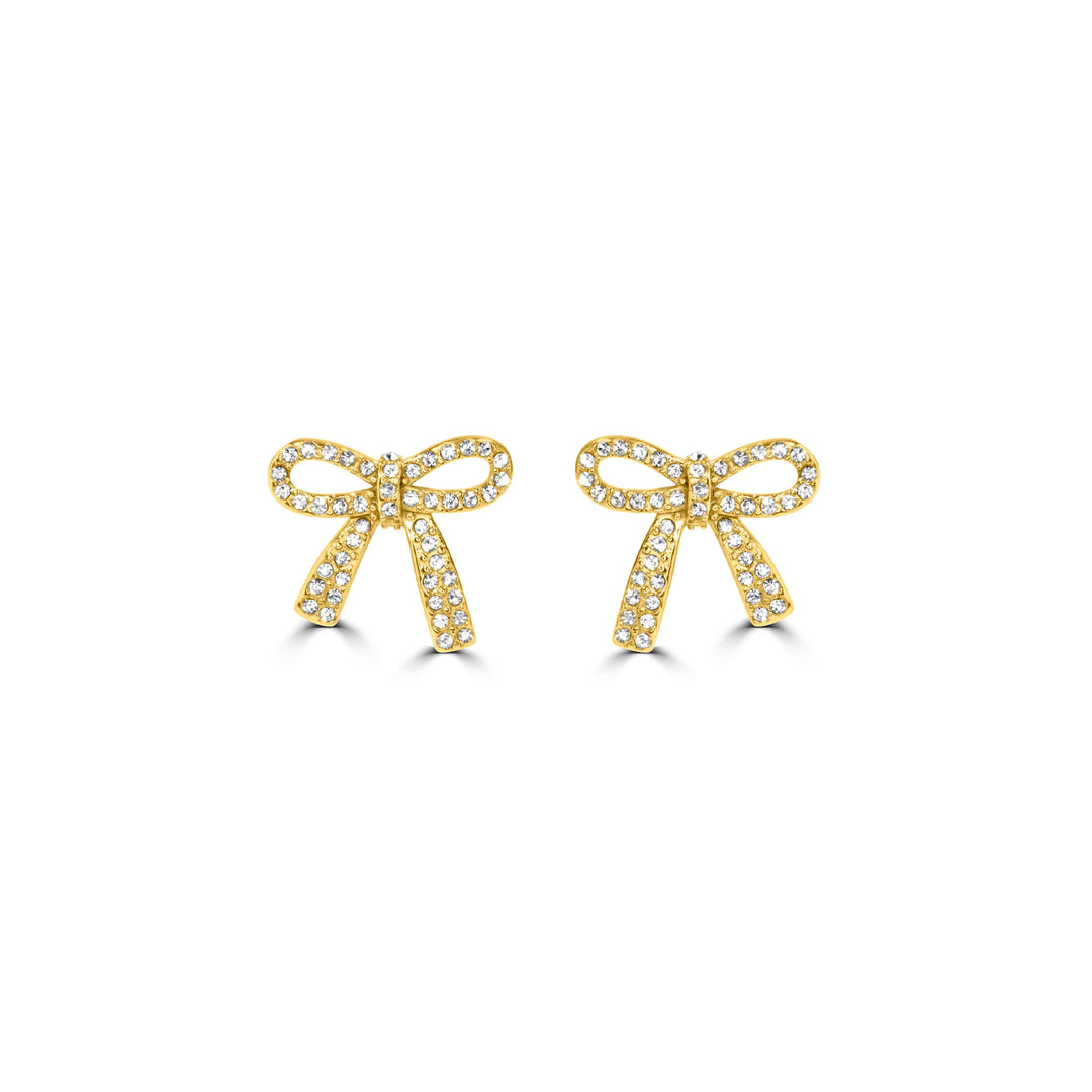 Crystal Bow Stud Earrings