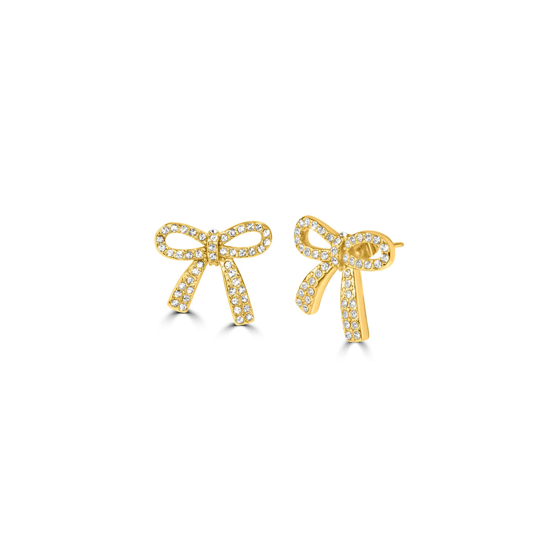 Crystal Bow Stud Earrings