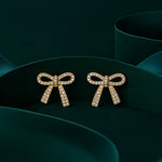 Load image into Gallery viewer, Crystal Bow Stud Earrings
