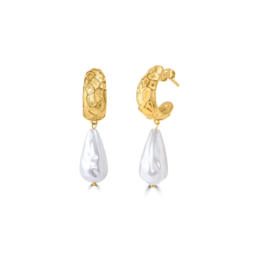Orbit Pearl Drop Hoops