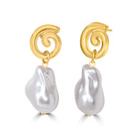 Load image into Gallery viewer, Luna Pearl Dangle Earrings

