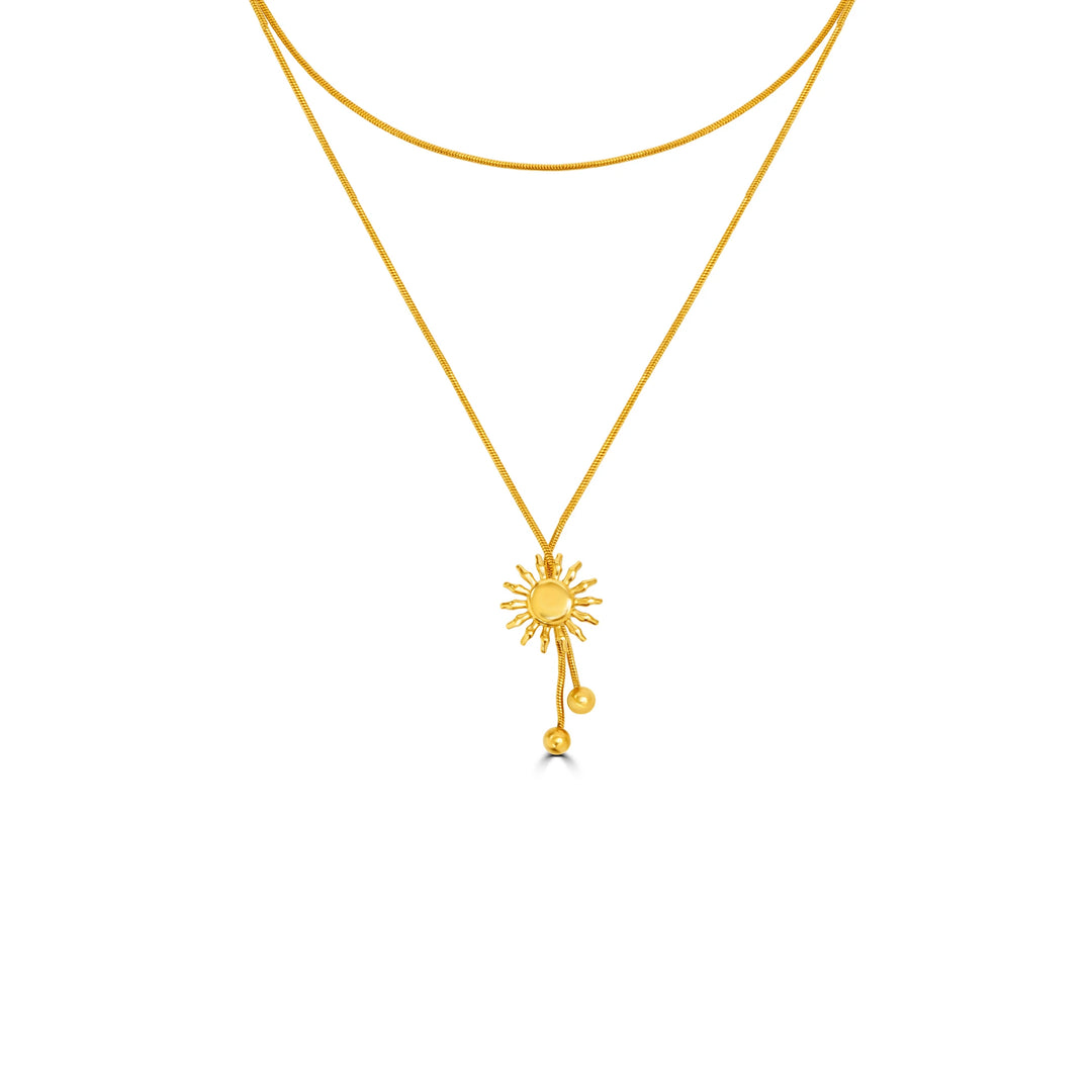 sunburst bolo slider necklace