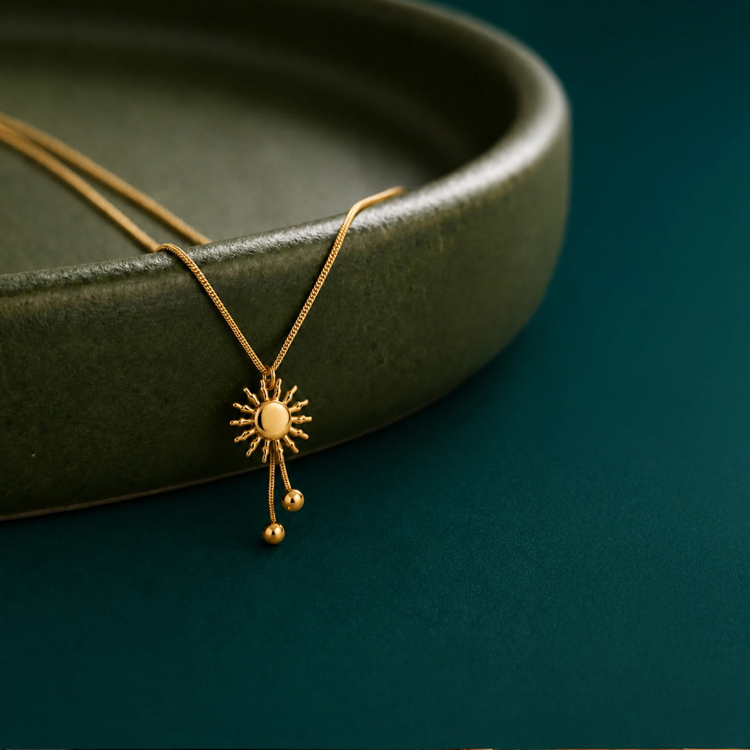 sunburst bolo slider necklace