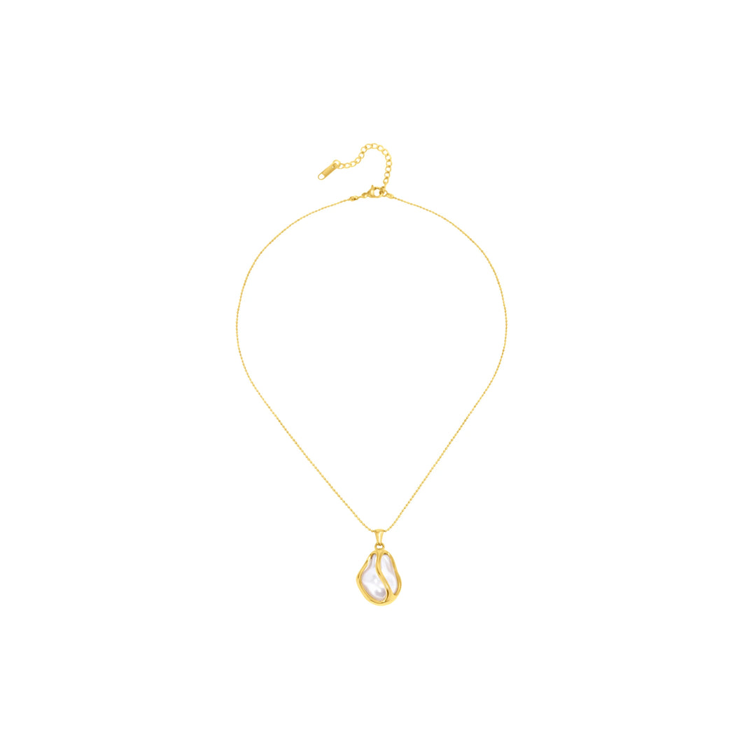 cage pearl pendant necklace