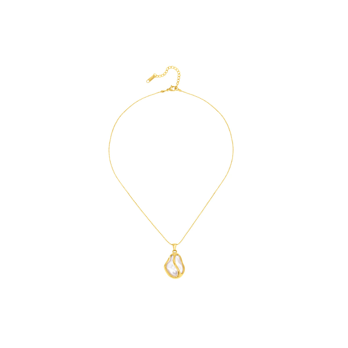 Cage pearl pendant necklace