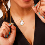 Load image into Gallery viewer, cage pearl pendant necklace
