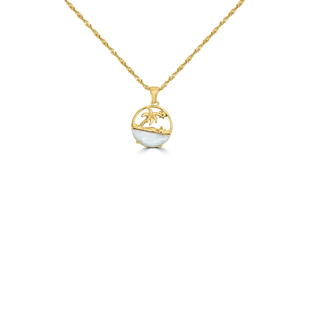 mini palm tree pendant chain