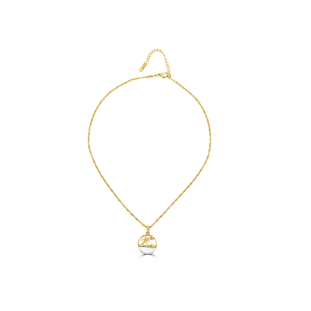 mini palm tree pendant chain