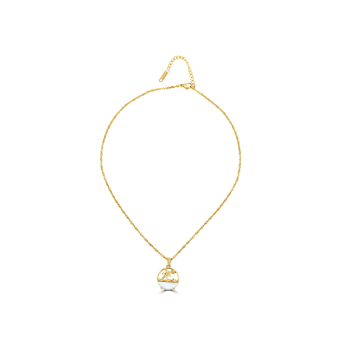 Mini palm tree pendant chain