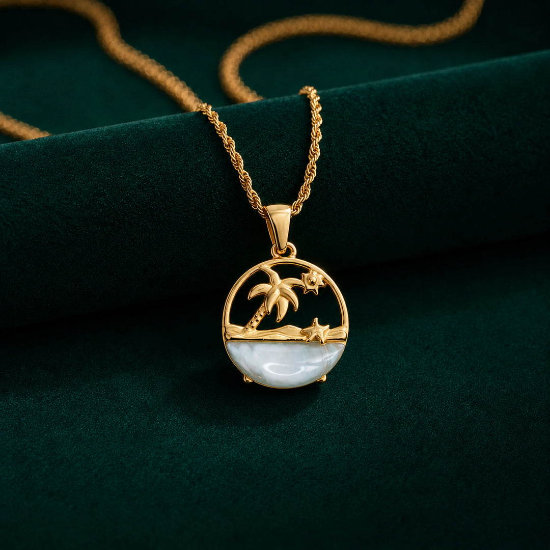 mini palm tree pendant chain