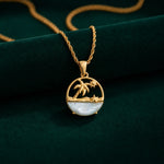 Load image into Gallery viewer, mini palm tree pendant chain
