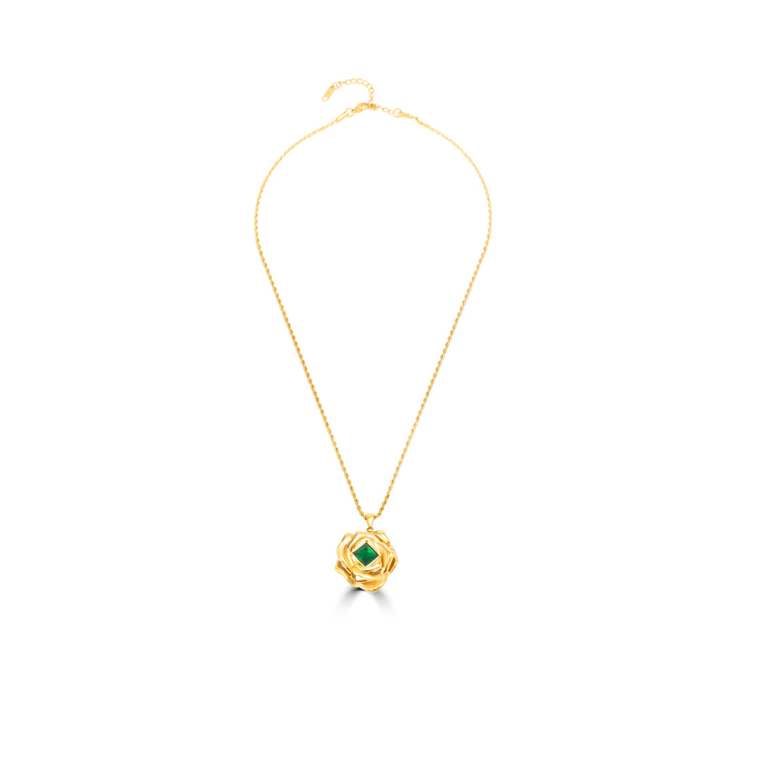 sculpted rose pendant
