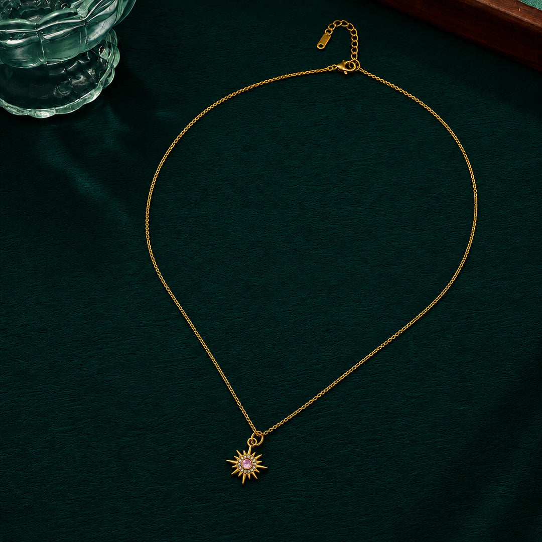Pink spike pendant necklace