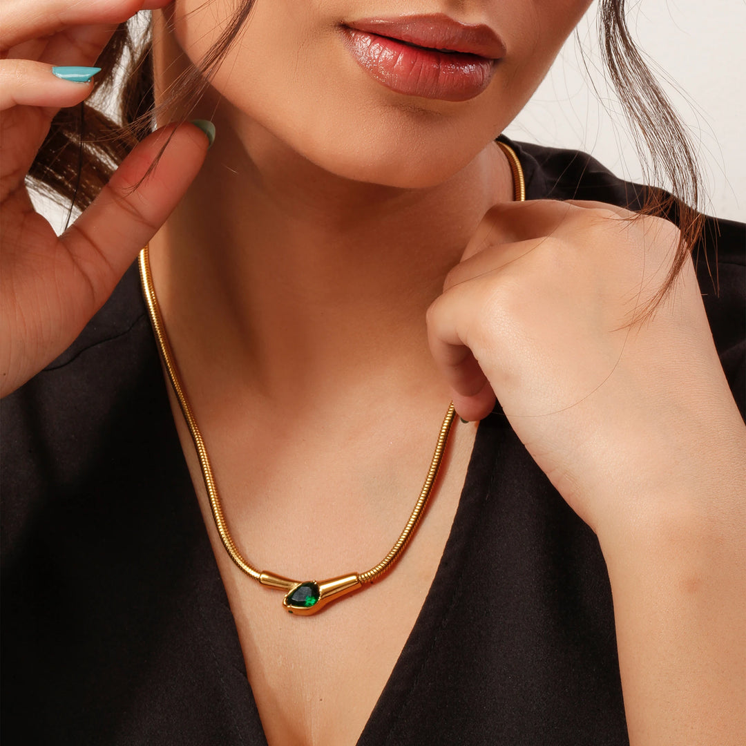 Serpent emerald necklace