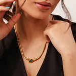 Load image into Gallery viewer, Serpent emerald necklace

