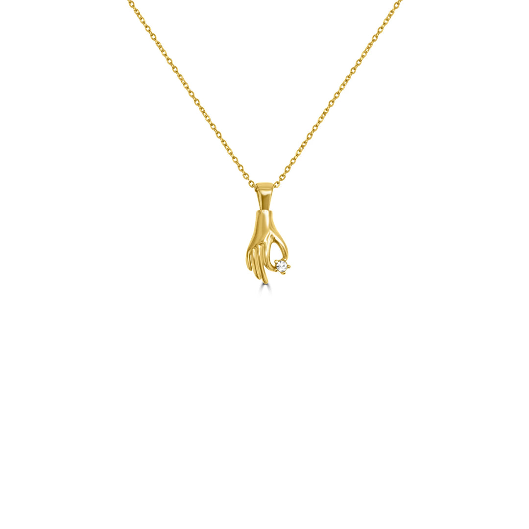 Crystal hand pendant (white)