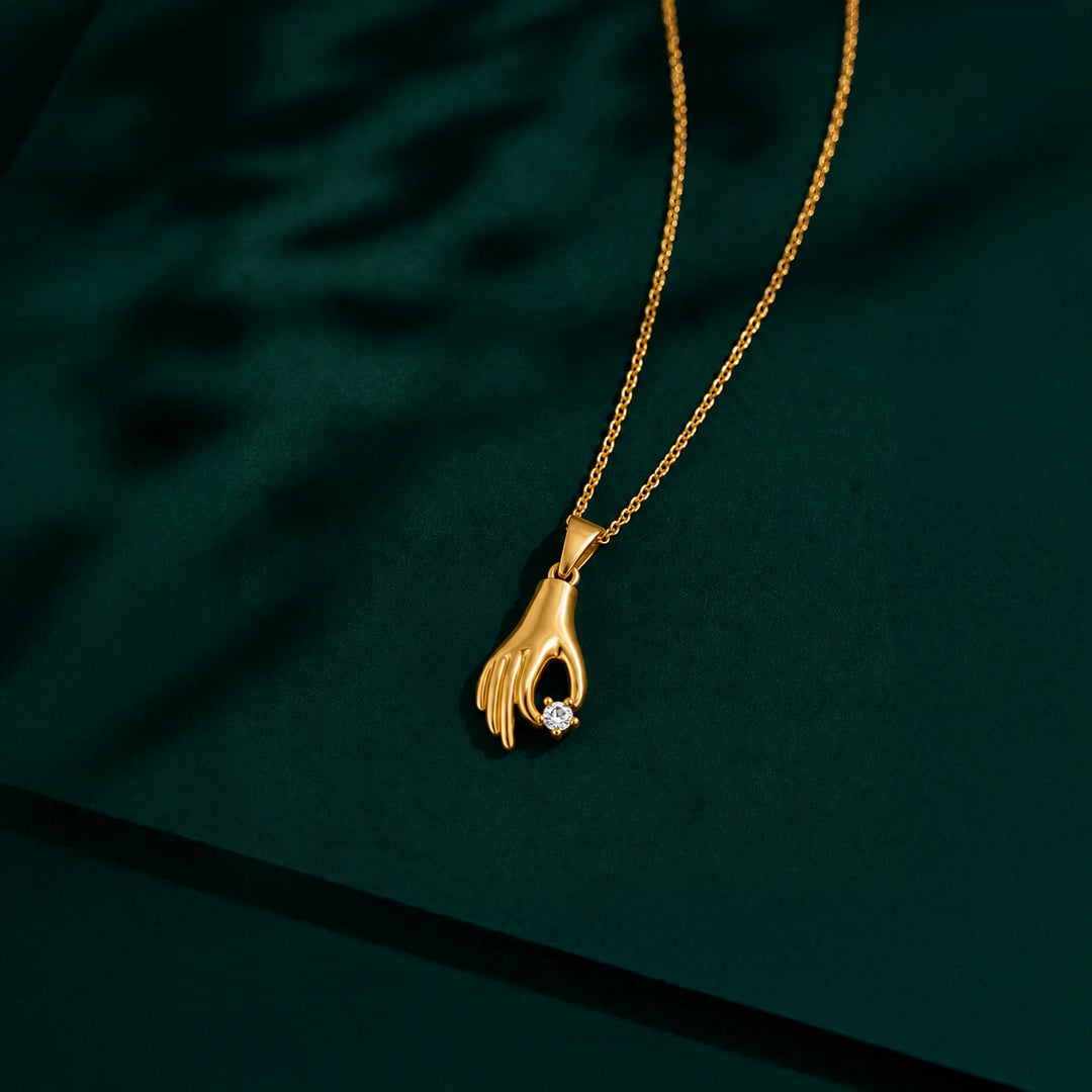 Crystal hand pendant (white)