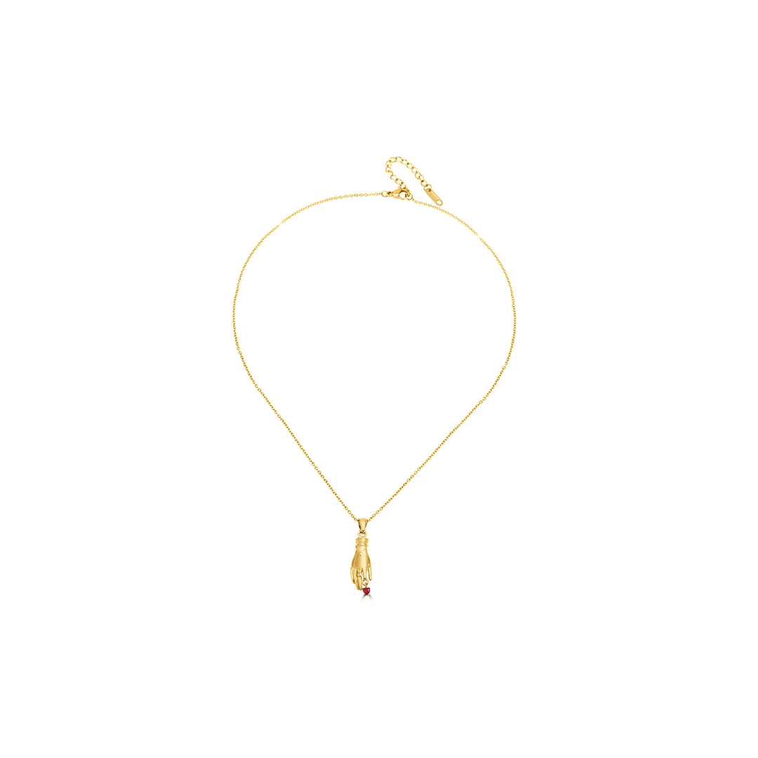 Crystal hand pendant (red)