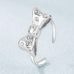 Load image into Gallery viewer, Silver Bow Curve Ring
